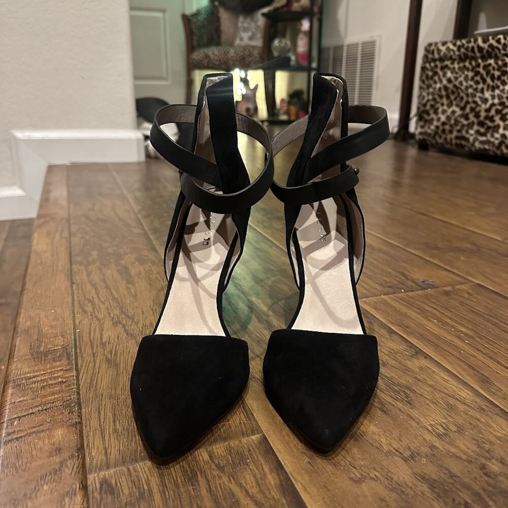 Joe's Jeans Laney Black Suede‎ Strappy Heels